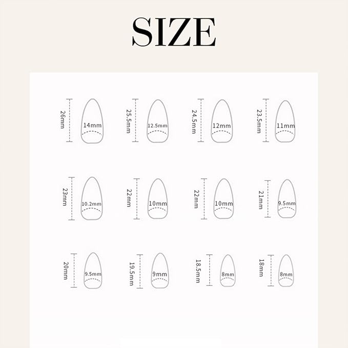 JONKASIPA 24 Pcs French Press On Nails, Medium Length Almond Shape Fake Nails, 3D Flower Nail Decoration Full Coverage Blue Patch Nails Artificial Nails For Women
