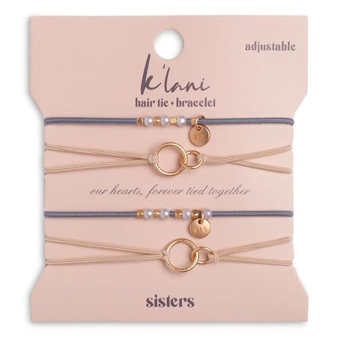 K'lani Hair Tie Bracelets for Women - Elastic Hair Bands That Double as Stylish Jewelry - Sisters - Set