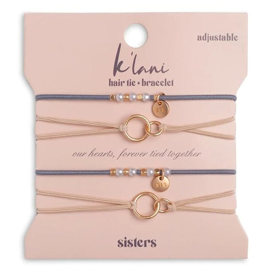 K'lani Hair Tie Bracelets for Women - Elastic Hair Bands That Double as Stylish Jewelry - Sisters - Set