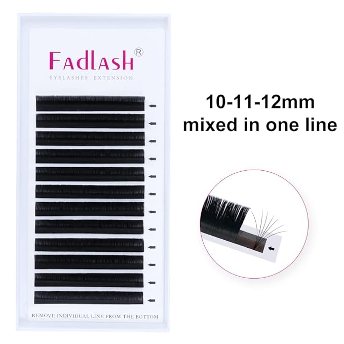 FADLASH Easy Fan Volume Lashes Multi Length Self Fanning Eyelash Extensions Automatic Rapid Blooming Lash .03 .05 .07 Avaliable (0.07-C-Camellia 10 11 12mm)