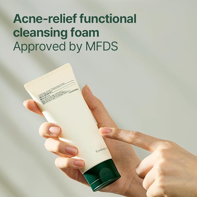Pyunkang Yul PKY Calming Cleansing Foam, Low pH Formula Facial Wash/Cleanser with Witch Hazel, AHA for oil control- Cica, Tea Tree Extract - Rapid Moisture replenishment 3.38 Fl.oz