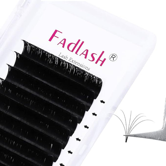 FADLASH Volume Lash Extensions Multi Length Easy Fan Lashes .03 .05 .07 Automatic Blooming Eyelash Extensions C D DD L Curl (0.07-D, Camellia 11-12-13mm)