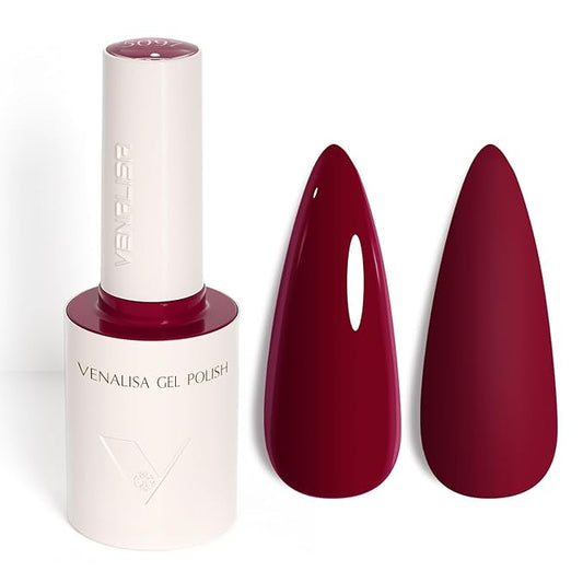 VENALISA Dark Red Gel Nail Polish, 1 Pcs Burgundy Red Gel Polish Color High Gloss Soak Off U V Nail Manicure Salon and DIY at Home Gifts for Women