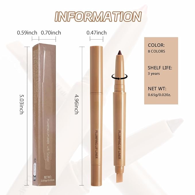 Waterproof Matte Lip Liner Pencil with Silicone Smudger – Long-Lasting Retractable Velvet Crayon, Vegan & Cruelty-Free, Define & Sculpt Lips for Work, Date, Party & Travel (04#, pack of 1)