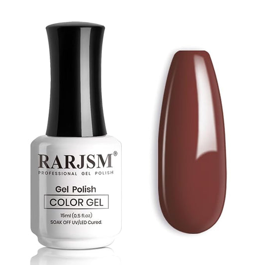 RARJSM Burgundy Red Gel Nail Polish Milky Dark Red GelPolish 15ml 1 Piece Neutral Classic Color Soak Off UV LED Cured Nail Gel Polish for Fall Winter Nail Art Manicure Salon DIY Home