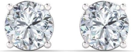 Diamondere Natural and Certified Gemstone Solitaire Petite Stud Earrings in 14K Solid Gold | 0.20 Carat Earrings for Women