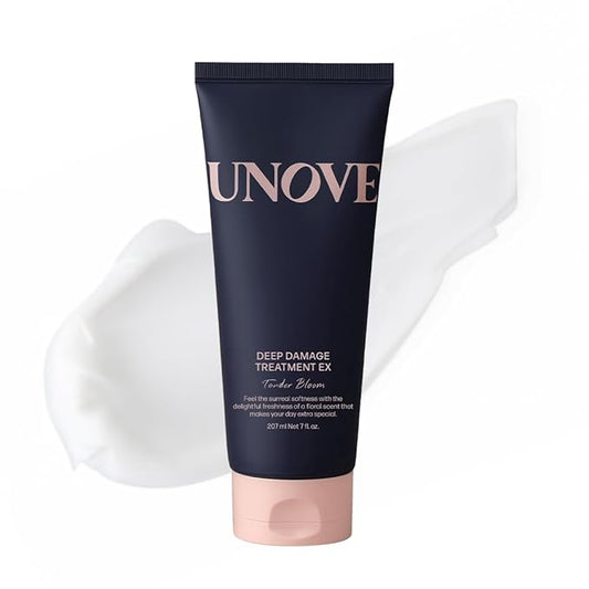 UNOVE Deep Damage Treatment Ex - Protein Hair Treatment & Hair Mask for Damaged Hair | Deep Conditioning & Keratin Hair Mask for Dry, Frizzy Hair | Korean Hair Care | Tender Bloom, 7 fl oz
