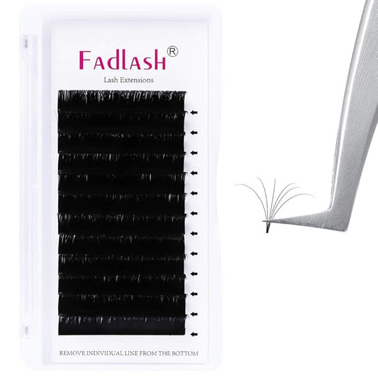 Easy Volume Lash Extensions FADLASH Self Fanning Eyelash Extensions 0.05 0.07 Easy Fanning Lashes C D DD Curl Volume Fans 8-30mm (0.07-DD, 14mm)
