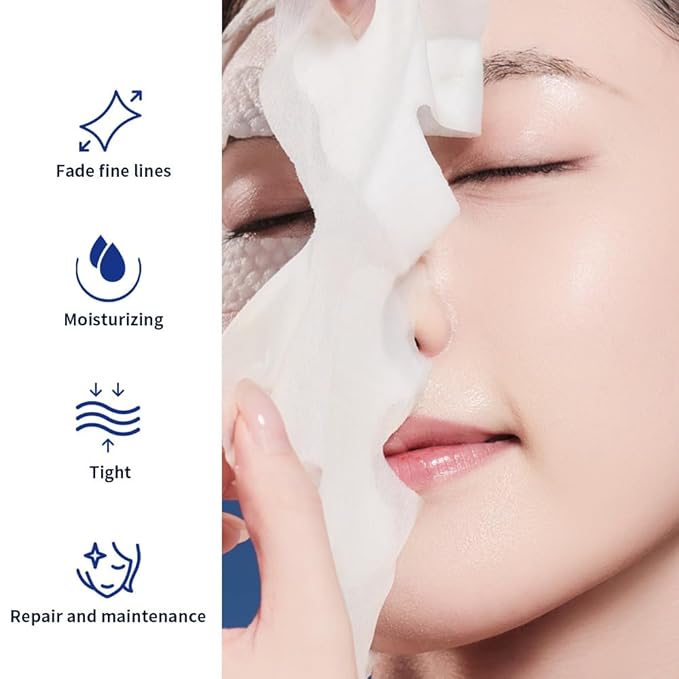 PROF.LING Full-Spectrum Hyaluronic Acid Face Mask – Deep Hydration & Anti-Wrinkle Lifting Sheet Mask, Plumping & Firming Treatment for Fine Lines, Elasticity Boosting Hydrating Facial Mask-5ea