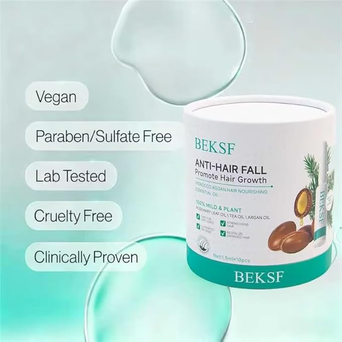 BEKSF Rosemary Hair Oil, a lightweight rosemary essential oil spray, suitable for all scalps and hair, free of parabens and sulfate surfactants, 15ml. (1, 10.5ml)