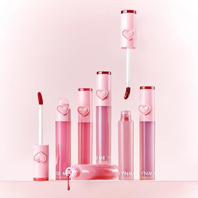 YNM Heart Jelling Tint, PLUM JELLING, Silicone Lip Brush Included, K-Beauty, Non-Sticky, Moisturizing, Smudge-Proof, Korean Lip Tint, Long-Lasting, Vivid Color, 0.09 oz