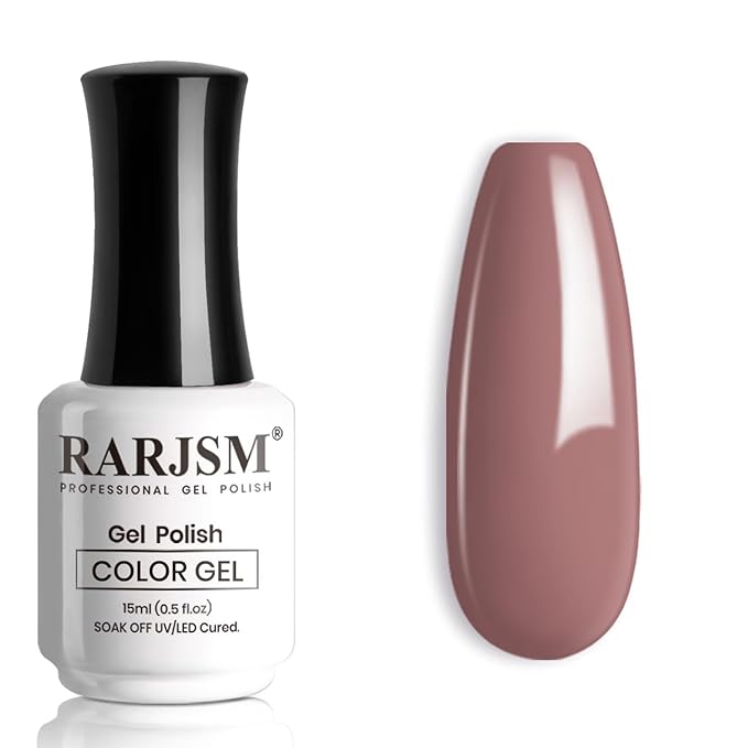RARJSM Gel Nail Polish Opaque Rose Brown Skin Tone Milky Gel Nail Polish 15ml 1 Piece Neutral Color Soak Off UV LED Cured Nail GelPolish for Fall Winter Nail Art French Manicure Salon DIY Home
