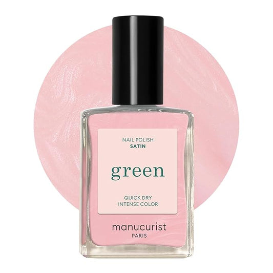 Manucurist Green Nail Polish - Satin (Pearly Pale Pink) - Classic - Professional Manicure Effect Polish - Nail Polish - 15ml