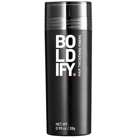 BOLDIFY Hair Fibers (28g) - Fill In Thinning and Fine Hair for an Instantly Fuller, Thicker Look - 14 Shades for Women & Men - Dark Gray
