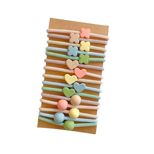 Multistyle Hair Ties Set: Gentle High Elasticity Ponytail Scrunchie Bracelet for Women (8-Macaron Color Set Set:15, One Size)