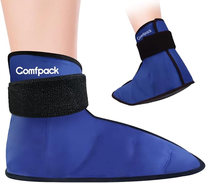 Comfpack Foot Ice Pack Wrap for Plantar Fasciitis Hot Cold Therapy Ice Boot for Foot After Surgery, Plantar Fasciitis, Achilles Tendonitis, Swelling, Heel Pain