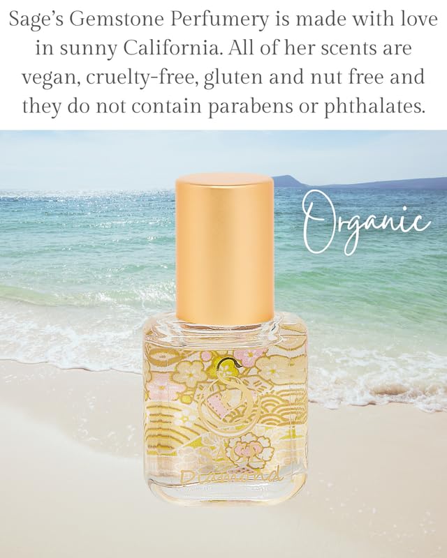 The Sage Lifestyle Diamond Roll On, Oil, Extract, Lily, Sandalwood, White Amber Oil, White Musk, Perfume for Women, Long Lasting, Clean, Parfum, Artisan, 1/4 oz, Travel Size, Mini Perfume for Women