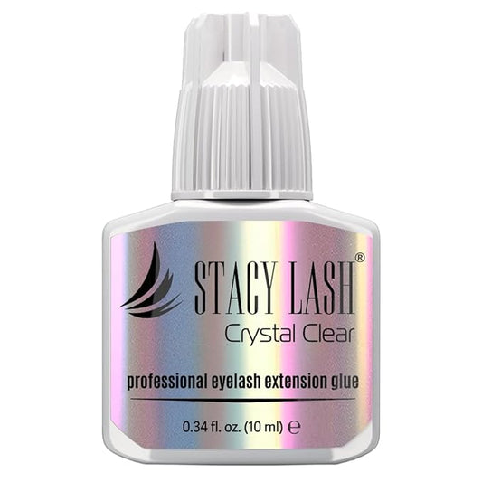 STACY LASH Crystal Clear Eyelash Extension Glue (0.34fl.oz/10ml)/1 Sec Drying Time/Retention – 8 Weeks/Transparent Adhesive/Professional Supplies