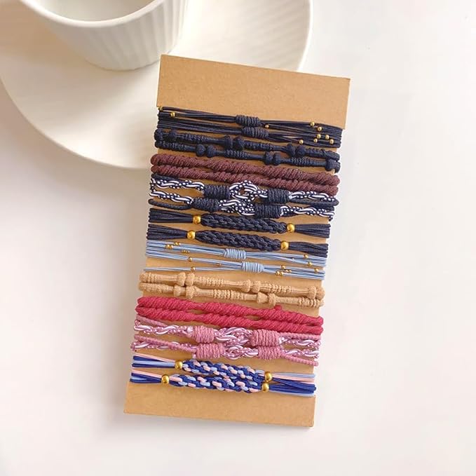 Multistyle Hair Ties Set: Gentle High Elasticity Ponytail Scrunchie Bracelet for Women (11-Heart Buckle B Set:20, One Size)