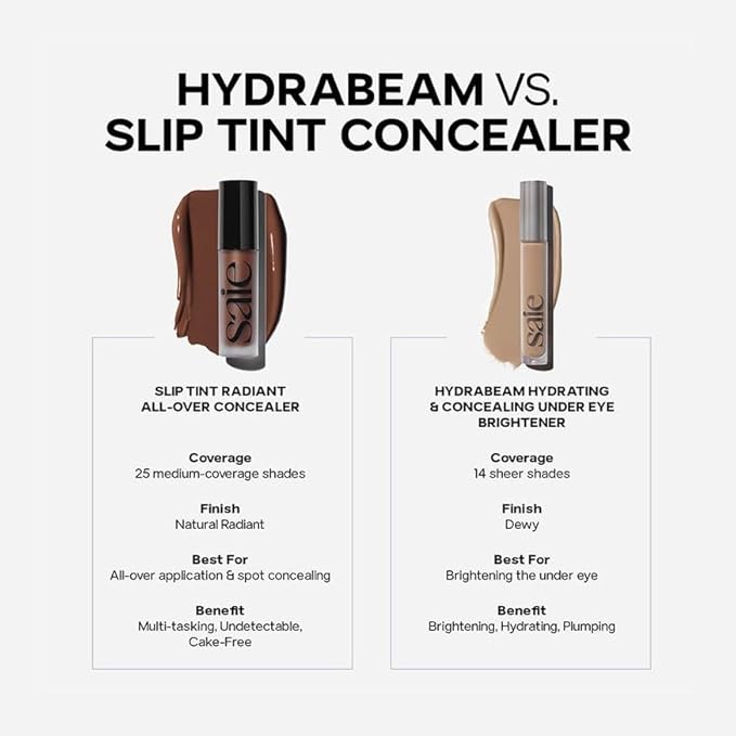 Saie Slip Tint Radiant Cream Concealer & All-Over Face Makeup - Concealer for Dark Circles, Redness & Blemishes - Lightweight Makeup Made with Hydrating Hyaluronic Acid - Shade 22 (0.17 oz)
