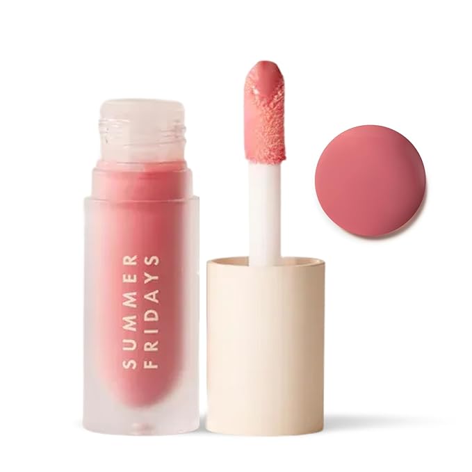 Summer Fridays Dream Lip Oil - Tinted Lip Oil with Moisturizing Sheer Coverage, High-Shine and Deep Hydration - Non-Sticky Formula for Long-Lasting Softness - Rose Bud (0.15 Oz)
