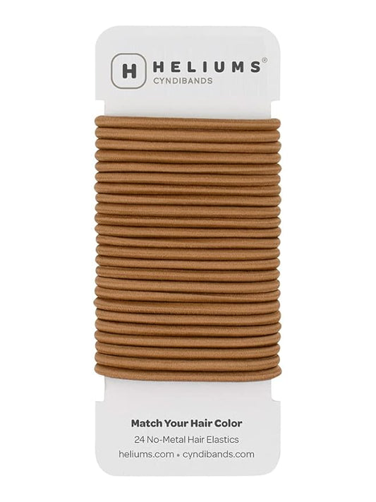 Cyndibands Elastic Hair Ties – Dark Golden Blonde - No Damage 4mm Ponytail Holders for Women & Kids, 24-Pack Hair Elastics in Neutral Colors