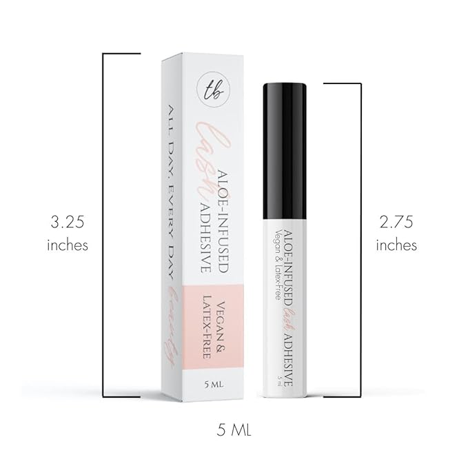 True Beauty Lashes - Gentle Formula Lash Glue - 24 Hour Hold - Cluster Strip False Lash Extension Eyelash Glue - Soothing Aloe Lash Adhesive - Dries Clear - Water Resistant