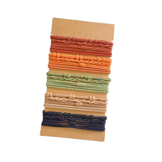 Multistyle Hair Ties Set: Gentle High Elasticity Ponytail Scrunchie Bracelet for Women (1-Bamboo Weaving Set:20, One Size)