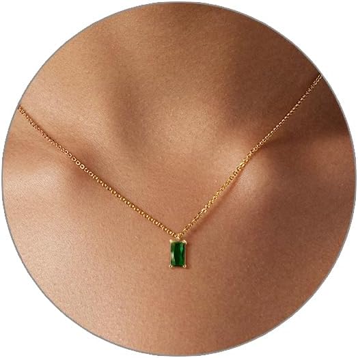 Luxval Diamond Pendant Gold Necklace for Women，Dainty 18k Gold Plated Choker Necklaces Simple Gold Jewelry Gifts for Women Girls