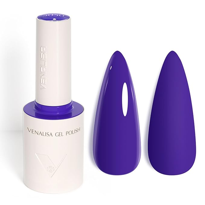 VENALISA Puple Gel Nail Polish, 1 Pcs Dark Puple Gel Polish Deep Color High Gloss Soak Off U V Nail Manicure Salon and DIY at Home Gifts for Women