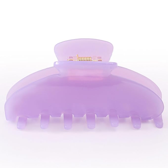 Big Hair Claw Clips for Thick Hair, Large Purple Hair Clips Acetate, Celluloid Butterfly Jaw Clips, Strong Hold for Women