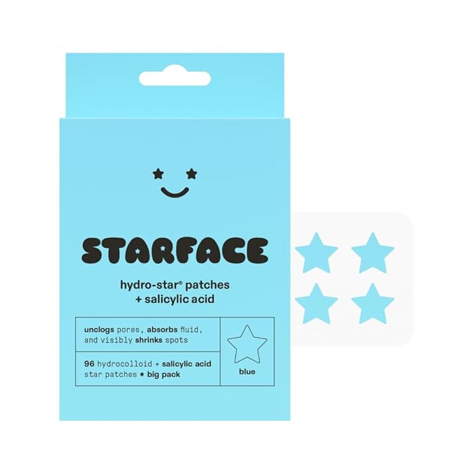 Starface Hydro-Star + Salicylic Acid BIG PACK, Hydrocolloid Patches With Salicylic Acid, Helps Visibly Shrink and Soothe Spots, Cute Star Shape (96 Count)