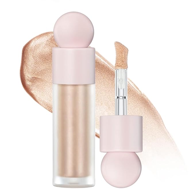 Liquid Highlighter Makeup Face Highlighters & Luminizers, Highlighters Makeup for Long Lasting Shimmer Natural Glow, Body Highlighter Easy to Apply with Cushion Applicator (#2 Starlight)