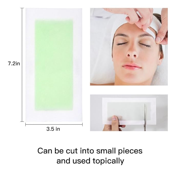Wax Strips 100 Strips Removal Waxing Strips Patch/Patches Hair Body wax strips for Hair Removal at Home for Men and Women Depilatory Patch 100 Wax Strips + 24 Calming Oil Wipes