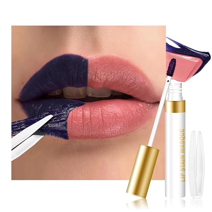 evpct Nude Brown Peel Off Lip Stain Tints with Tweezer, Matte Lipstick Lip Stain Gloss Long Lasting Waterproof for Women, Non-stick Cup Lipstick Peel Off High Pigmented 24 Hrs Original Lips Stains, 06
