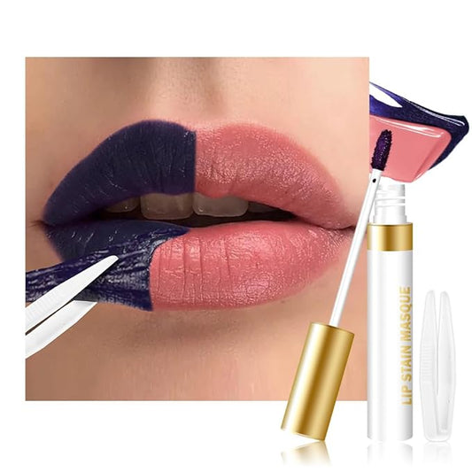 evpct Nude Brown Peel Off Lip Stain Tints with Tweezer, Matte Lipstick Lip Stain Gloss Long Lasting Waterproof for Women, Non-stick Cup Lipstick Peel Off High Pigmented 24 Hrs Original Lips Stains, 06