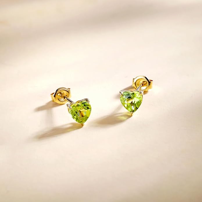 FANCIME 14k Solid Yellow Gold Stud Earrings Gemstone Prong Cluster Stud Earrings Fine Jewelry Gifts for Her Mom Women Wife