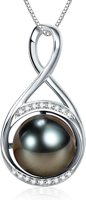 NONNYL Gifts for Women Mom-Wedding-Anniversary-Wife-Jewelry-Tahitian -Black-Pearl-Necklace for Women Birthday for Womens Her Girlfriend Valentines Day Mothers Day Christmas Gifts for Wife Mom