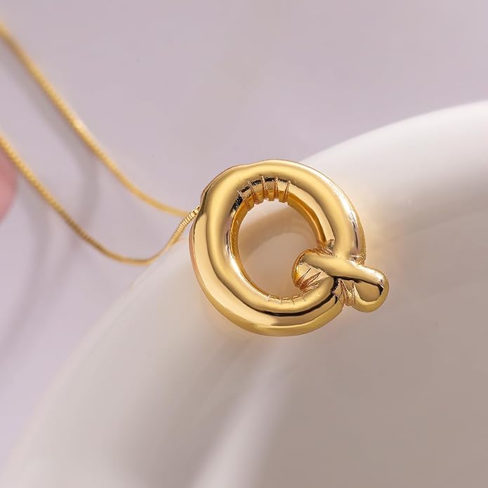 PANSHI Gold Initial Necklaces Gifts for Teen Girls Women Girlfriend Teen Girl Gifts Trendy Stuff Layered Bubble Letter Necklace Gold Jewelry Birthday Gift