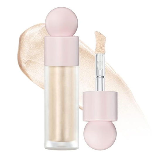 Liquid Highlighter Makeup Face Highlighters & Luminizers, Highlighters Makeup for Long Lasting Shimmer Natural Glow, Body Highlighter Easy to Apply with Cushion Applicator (#1 Moonlight)