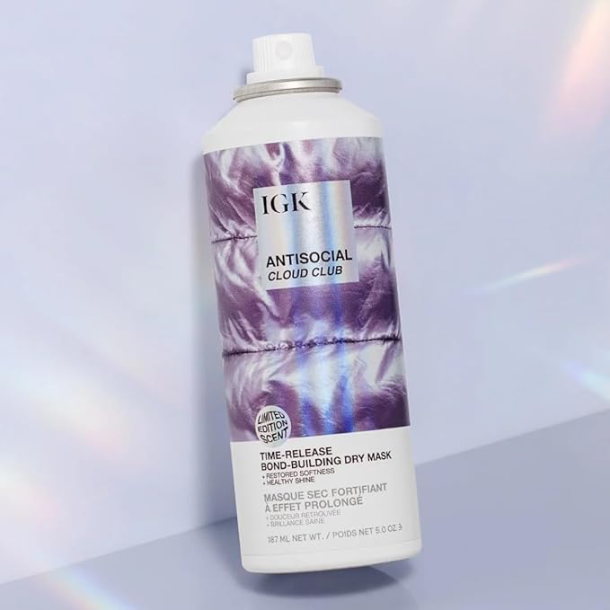 IGK Antisocial Bond-Building Hair Mask | Leave-In Dry Treatment, Repairs + Softens + Adds Shine | Vegan & Cruelty Free | 5 oz