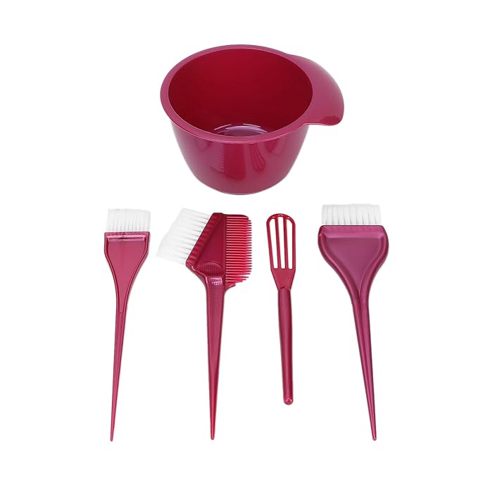 Ymiko Hair Bleach Kit, Professional Hair Dye Coloring Kit with Coloring Comb for Home and Salon Use (Burgundy)