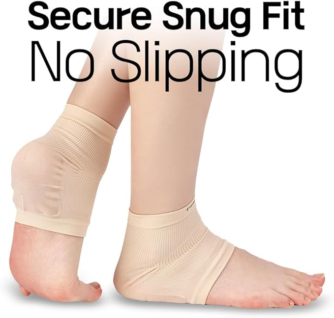 Himedi Moisturizing Heel Socks for Cracked Heels 2 Pairs (4 Socks) – Sillicon Gel Heel Socks for Dry Feet, Overnight Foot Care - for Women’s US Size 5–8 Only