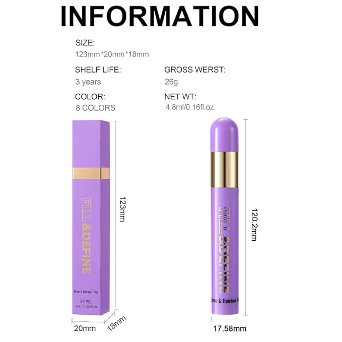 JUAAZIN 3 In 1 Hair Color Concealer Stick - Temporary Gray Hair Cover Up, Root Touch Up Hair Mascara with Precision Applicator, Waterproof Long Lasting for Eyebrows Beard Hairline 04# Light Brown