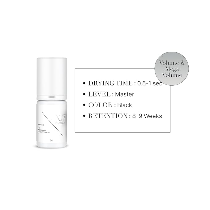 DLUX PROFESSIONAL Eyelash Extension Glue for Professionals - 9 Weeks Retention, 0.5 Sec Drying Time, Latex Free Semi Permanent Individual & Volume Lash Extension Glue