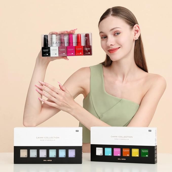 CANNI 6 Colors 9 ML Hema-Free Jelly Brown Gel Nail Polish Set, Dark Chocolate, Light Brown, Glossy, Non-Toxic, LED Nail Gel Manicure Kit DIY at Home Salon Gifts