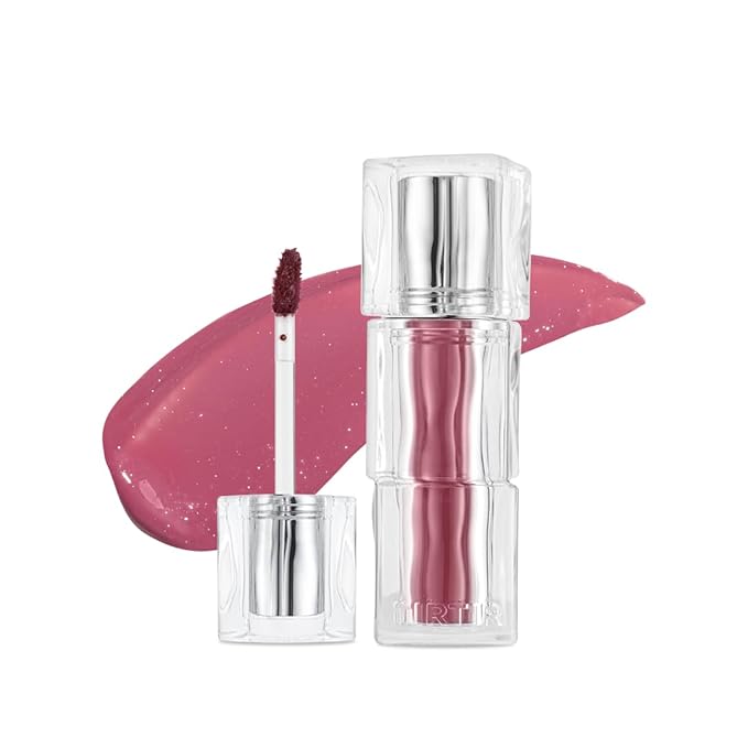 TIRTIR [*Mini Size Waterism Tinted Lip Gloss #01 Mauve Rose, 0.06 Fl Oz – Kiss Ready Lipgloss, 12H Long Lasting Non Sticky Natural Tinted Glow Korean Multiuse Cheek and Lip Tint for Women gift