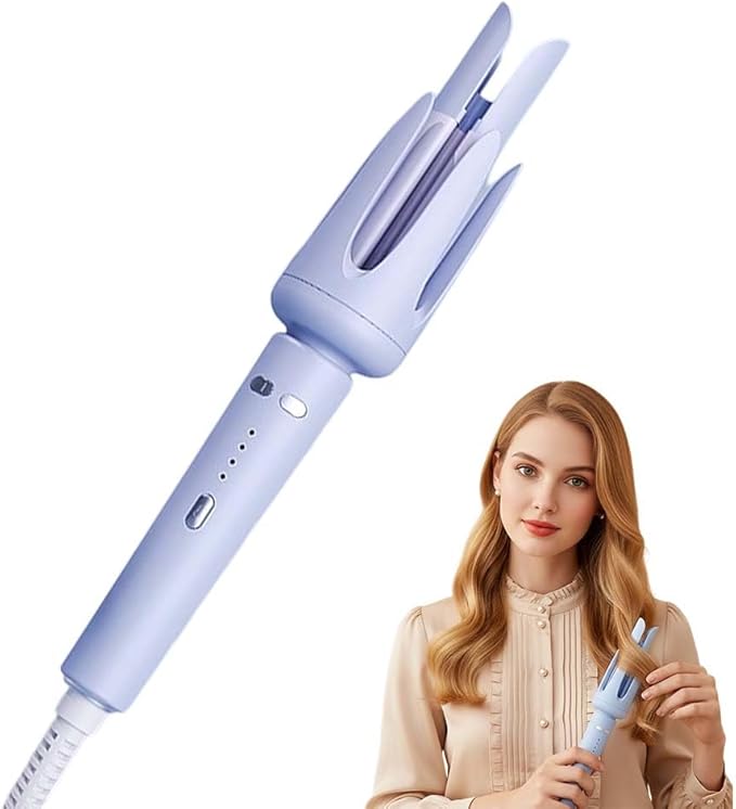 Fully Automatic Lazy Curling Stick,2026 New Electric Rotary Curler,32mm Rotating Curling Iron with 3 Temperatures,Fast Heating Curler Tongs Anti-Scald Hair Wand Gift for Long Hair (Purple)