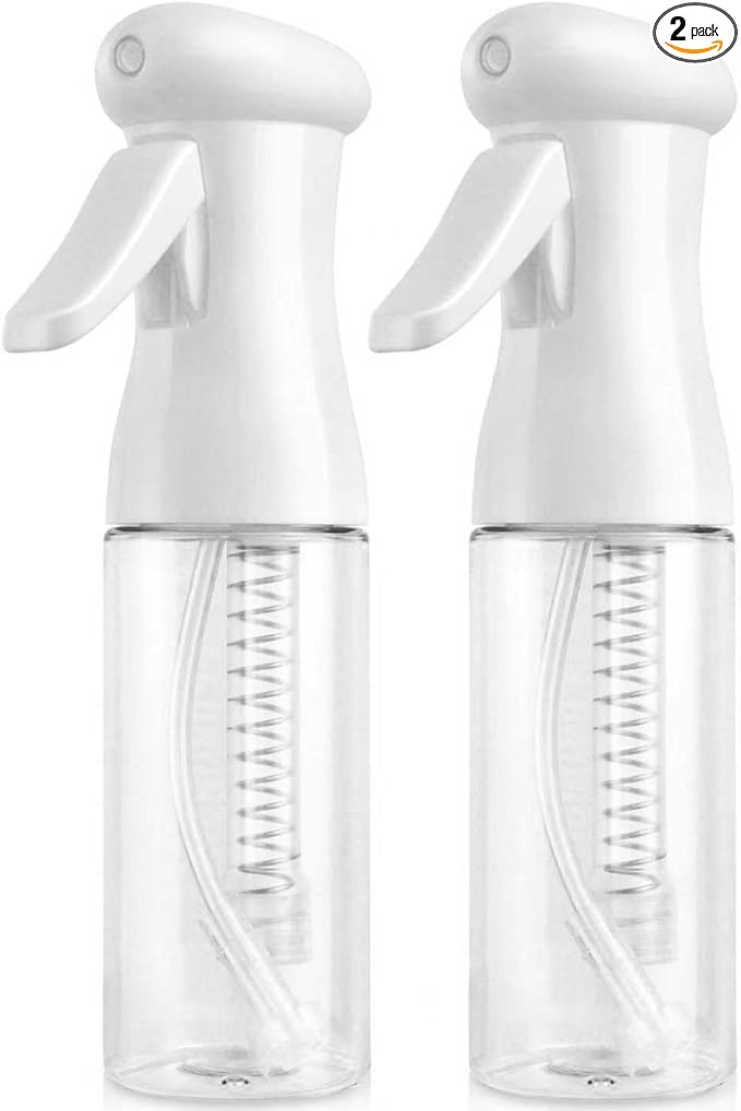 Apidgrowth Continuous Travel Spray Bottle,Hair Small Spray Bottl e,Plants Water Spray Mist Bottle,Ultra-Fine Spray Bottle for Hair,Skincare, Plant Care, Pet Grooming, Cleaning 100 ML White（2 Pcs）