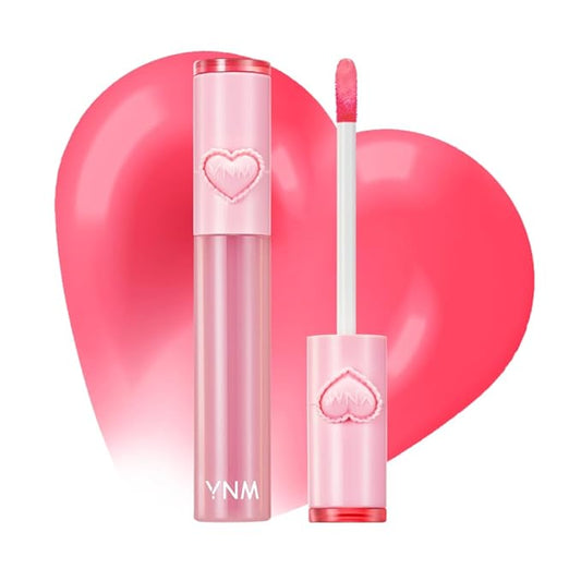YNM Heart Jelling Tint, PEACH JELLING, Silicone Lip Brush Included, K-Beauty, Non-Sticky, Moisturizing, Smudge-Proof, Korean Lip Tint, Long-Lasting, Vivid Color, 0.09 oz